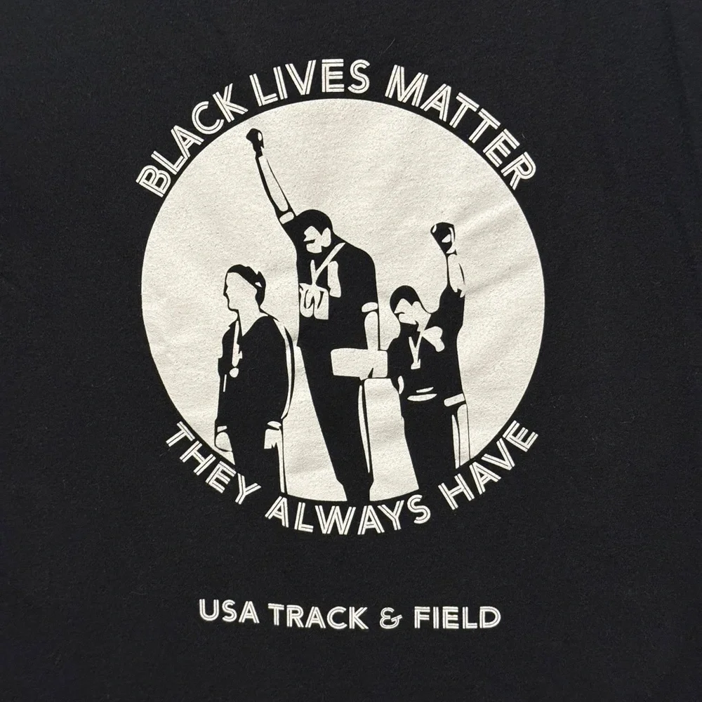 Nike OLYMPIC Track & Field BLM T Shirt‎ BLACK TRACK-TOWN